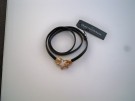 Svart Läderarmband Med Gulddetalj ISSEY Dansk Smykkekunst
