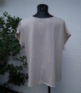 Beige V-ringad Blus Lin/Bomull