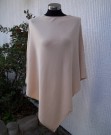 Beige Poncho Viskos/Ull