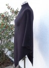 Svart Poncho Viskos/Ull