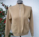 Kamelbeige Stickad Kofta / Jacka