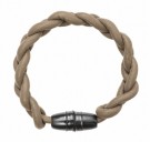Beige Flätat Läderarmband Leika Dansk Smykkekunst