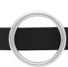 Svart Läderarmband Med Silverdetalj THORDIS Dansk Smykkekunst