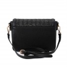 Svart liten axelremsväska clutch