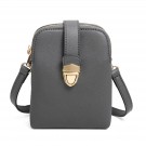 Grå liten axelremsväska mobilväska