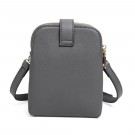 Grå liten axelremsväska mobilväska