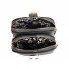 Grå liten axelremsväska mobilväska