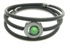 Gummiarmband Dilba Hematit/Grön. Magnani Smyckesdesign