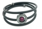 Gummiarmband Dilba Hematit/Lila. Magnani Smyckesdesign