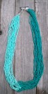 Långt Halsband Turkos Pärlor