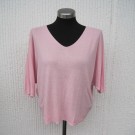 Rosa Finstickad Tröja Med Kort Ärm