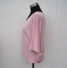 Rosa Finstickad Tröja Med Kort Ärm