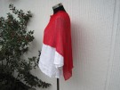 Röd Tunn Glest Stickad Poncho Sjal
