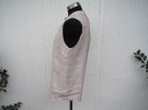 Beige Ärmlös Linneblus. Made in Italy