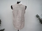 Beige Ärmlös Linneblus. Made in Italy