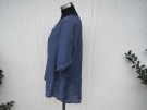 Marinblå Linneblus med halvlång ärm. Made in Italy