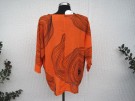 Orange svart mönstrad bomullsblus. Made in Italy
