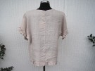 Beige Linneblus med liten volang