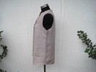 Gråbeige Taupe Ärmlös Linneblus. Made in Italy