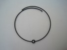 Halsband Svart Choker Hematit Med vit Pärla