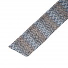 Stickad blå beige tunn scarf med zigzag mönster