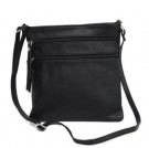 Svart skinnväska med axelrem