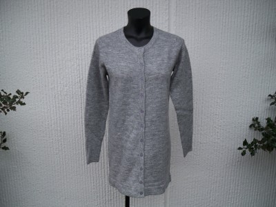 Stickad Grå Lång Kofta Ze-Ze