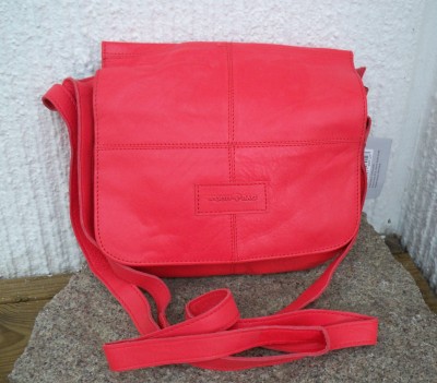 Röd Skinnväska Axelrem