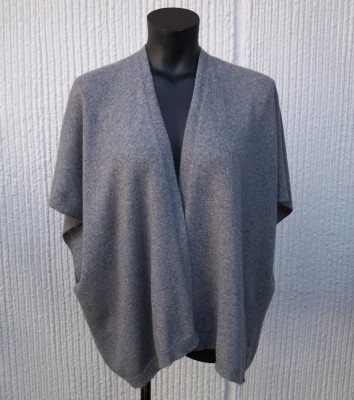 Stickad Grå Väst Kofta Kashmir/ullmix