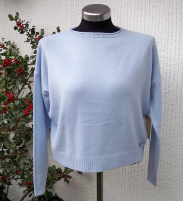 Ljust Blå Finstickad Tröja med lång ärm