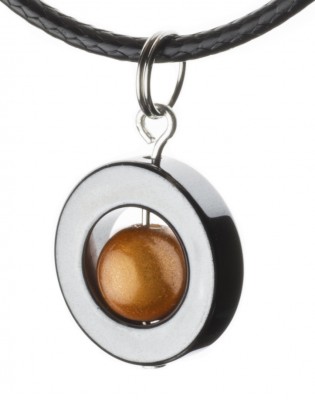 Halsband Hematit Med Orange Pärla Selma  Magnani Smyckesdesign