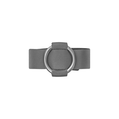 Grått Läderarmband Med Silverdetalj Dansk Smykkekunst