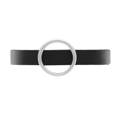 Svart Läderarmband Med Silverdetalj THORDIS Dansk Smykkekunst