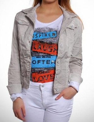 Jeansjacka Crash. Grå. Made in Italy