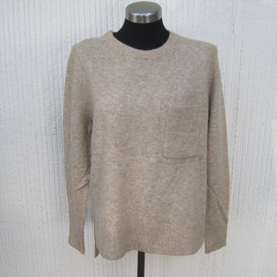 Beige Stickad Tröja Med Lång Ärm