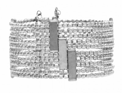 Brett Armband Silverpärlor Dansk Smykkekunst