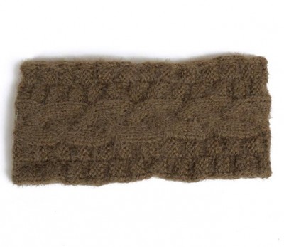 Stickat Pannband Kamelbeige