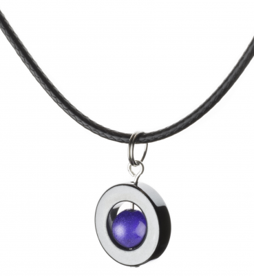 Halsband Hematit Med Blå Pärla Selma Magnani Smyckesdesign